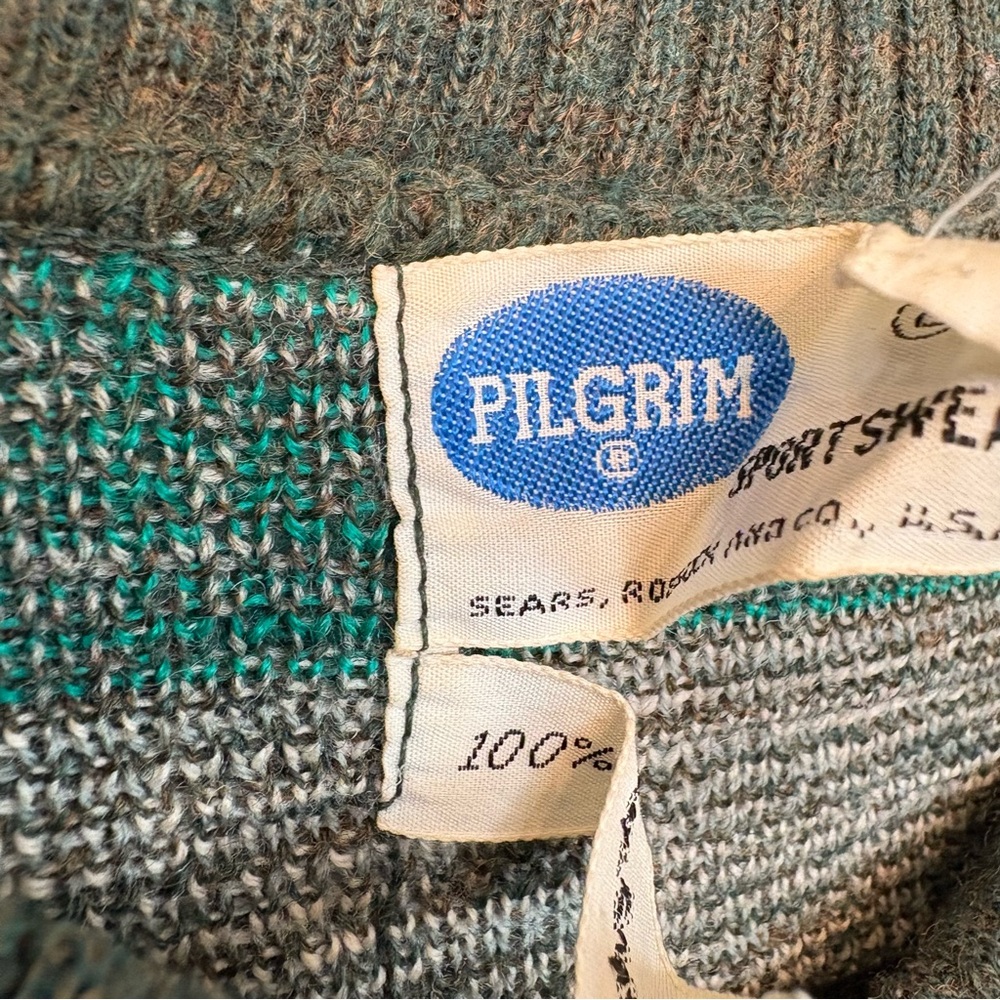 Vintage Pilgrim Geometric Crewneck Sweater Virgin Wool Mens Large - Picture 4 of 4
